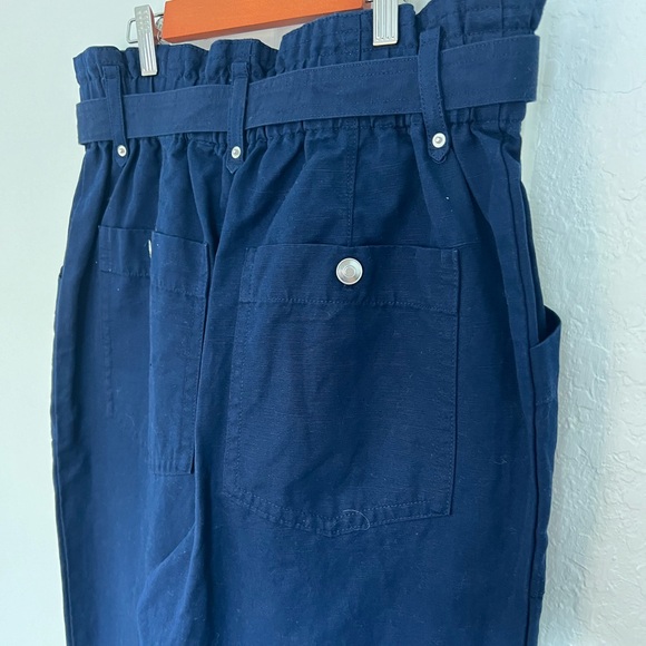 NWT Banana Republic Linen blend Paperbag Waist Trousers | navy | 12 - Picture 3 of 16